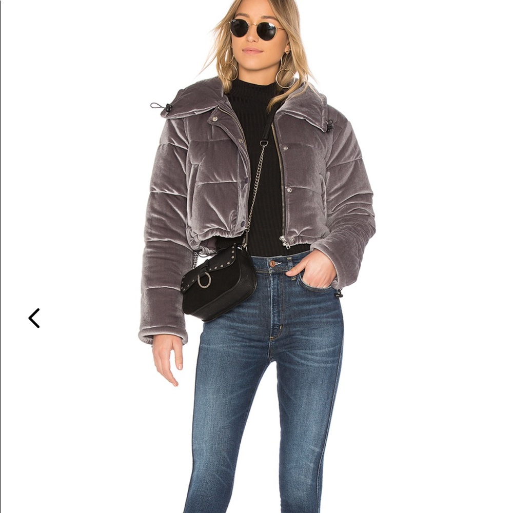 Lovers & Friends velvet puffer jacket